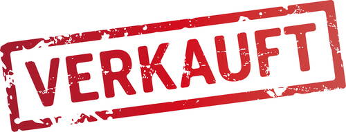 Roter, leicht abgenutzter Stempel mit der Aufschrift „VERKAUFT“ auf weißem Hintergrund