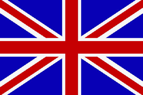 Die britische Flagge mit rotem Kreuz und diagonalen roten und weißen Streifen auf blauem Hintergrund