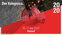 Werbeanzeige für „Der Kongress 2020“ mit rotem Cocktailglas und Eventdaten 15.–17. Mai 2020 in Kassel