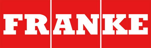 Markantes FRANKE-Logo mit weißer Blockschrift auf drei roten Rechtecken