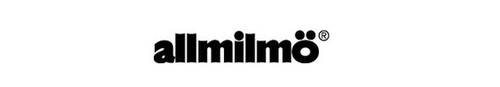 Schwarzes allmilmö-Logo mit markantem Doppelpunkt über dem letzten Buchstaben auf weißem Hintergrund