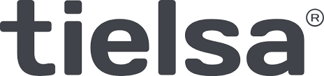tielsa Schriftzug in dunklem Grau mit modernem, abgerundetem Logo-Design und eingetragener Markenkennzeichnung