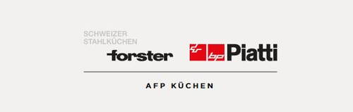 Logo der Schweizer Küchenmarken Forster und Piatti mit dem Schriftzug „AFP Küchen“ darunter
