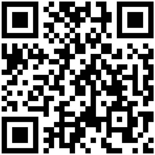Schwarz-weißer QR-Code mit quadratischen Markierungen in den Ecken zur digitalen Informationsübertragung
