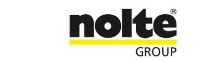 Nolte Group Logo mit schwarzem Schriftzug, gelber Unterstreichung und dem Wort „GROUP“ in kleinerer schwarzer Schrift darunter
