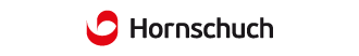 Hornschuch-Logo mit rotem, halbkreisförmigem Symbol links neben schwarzem Schriftzug
